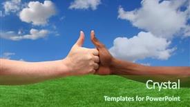  Presentation with african american - Amazing presentation having unbreakable - caucasian and african american thumbs backdrop and a  colored foreground