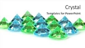  Presentation with diamonds - Presentation theme having unbreakable - diamonds isolated on white background and a  colored foreground