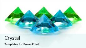  Presentation with diamonds - Cool new PPT theme with unbreakable - diamonds isolated on white backdrop and a  colored foreground