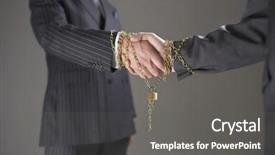  Presentation with shaking hands - Amazing PPT theme having unbreakable - midsection of two businessmen shaking backdrop and a  colored foreground