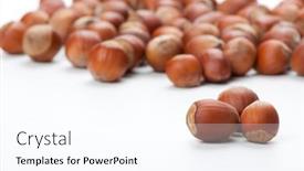  Presentation with hazelnuts - Amazing presentation design having unbroken-hazelnuts-on-white-surface backdrop and a pink colored foreground