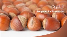  Presentation with hazelnuts - PPT layouts with unbroken-hazelnuts-on-white-surface background and a coral colored foreground
