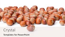  Presentation with hazelnuts - Slide set with unbroken-hazelnuts-on-white-surface background and a lemonade colored foreground