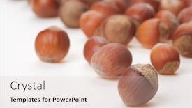  Presentation with hazelnuts - PPT theme having unbroken-hazelnuts-on-white-surface background and a lemonade colored foreground