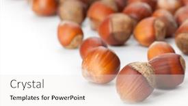  Presentation with hazelnuts - Beautiful presentation theme featuring unbroken-hazelnuts-on-white-surface backdrop and a sky blue colored foreground