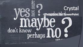  Presentation with undecided - Colorful slide deck enhanced with uncertain concept - yes no maybe backdrop and a dark gray colored foreground