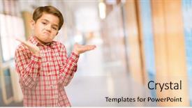  Presentation with eyes - Colorful slide set enhanced with uncertain future at school corridor backdrop and a lemonade colored foreground