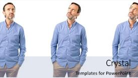  Presentation with future - Audience pleasing presentation design consisting of uncertainity - middle age handsome man doubt backdrop and a light blue colored foreground