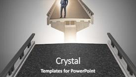  Presentation with broken bridge - Audience pleasing slides consisting of uncertainty concept with bridge backdrop and a dark gray colored foreground