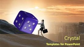  Presentation with uncertainty - PPT theme with uncertainty-concept-with-businessman background and a violet colored foreground