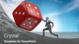  Presentation with uncertainty - Slide deck having uncertainty-concept-with-businessman background and a  colored foreground