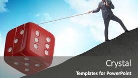  Presentation with uncertainty - Slides enhanced with uncertainty-concept-with-businessman background and a  colored foreground