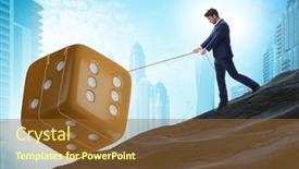  Presentation with uncertainty - PPT layouts consisting of uncertainty-concept-with-businessman background and a tawny brown colored foreground