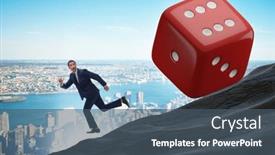  Presentation with uncertainty - Theme with uncertainty-concept-with-businessman background and a ocean colored foreground