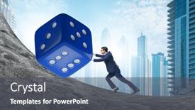  Presentation with uncertainty - PPT theme with uncertainty-concept-with-businessman background and a dark gray colored foreground