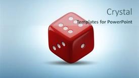  Presentation with uncertainty - PPT theme enhanced with uncertainty-concept-with-dice-standing background and a sky blue colored foreground