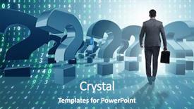  Presentation with uncertainty - Cool new PPT layouts with uncertainty concept with question mark backdrop and a teal colored foreground