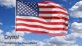  Presentation with blue sky - PPT theme featuring uncle sam - bright beautiful clouds on blue background and a light blue colored foreground