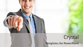  Presentation with biometric device finger print - Amazing presentation having uncle sam - handsome businessman pointing his finger backdrop and a light gray colored foreground