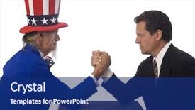  Presentation with wrestling - Colorful theme enhanced with uncle sam arm wrestling backdrop and a navy blue colored foreground