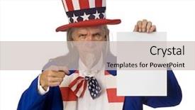  Presentation with blank - Slides with uncle sam holding a blank background and a soft green colored foreground