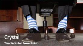  Presentation with socks - Presentation design consisting of uncommon - businessman with striped socks background and a tawny brown colored foreground