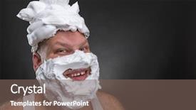  Presentation with shaving - Amazing presentation design having uncommon - funny man with shaving foam backdrop and a violet colored foreground