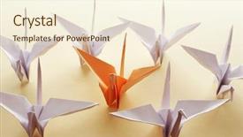  Presentation with birds - Beautiful PPT theme featuring uncommon - individuality concept origami birds backdrop and a cream colored foreground