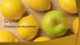  Presentation with difference - Slides enhanced with uncommon - one green apple among lemons background and a gold colored foreground