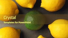  Presentation with lemons - Colorful PPT layouts enhanced with uncommon - one lime among lemons backdrop and a tawny brown colored foreground