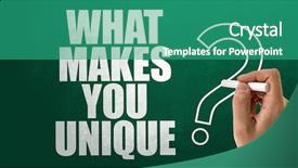  Presentation with unique purple - Presentation theme enhanced with uncommon - what makes you unique background and a teal colored foreground