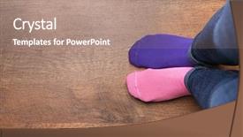  Presentation with socks - Amazing theme having uncommon - woman in different socks indoors backdrop and a coral colored foreground