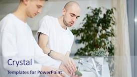  Presentation with gay - Beautiful slides featuring binary love - two young gay men washing backdrop and a sky blue colored foreground