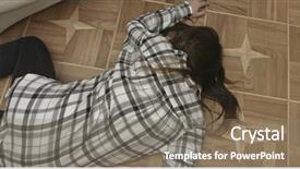  Presentation with floor - Presentation theme featuring swoon - unconscious or dead woman lying background and a gray colored foreground