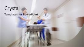  Presentation with reanimation - Cool new theme with unconscious woman patient on hospital backdrop and a sky blue colored foreground