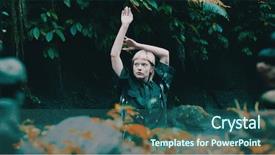  Presentation with rain forest walk way - Cool new presentation theme with unconventional - beautiful fashion girl posing backdrop and a ocean colored foreground