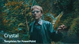  Presentation with tropical forest - Cool new presentation theme with unconventional - beautiful fashion girl posing backdrop and a ocean colored foreground