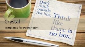  Presentation with think - Cool new presentation with unconventional - don't think outside the box backdrop and a mint green colored foreground