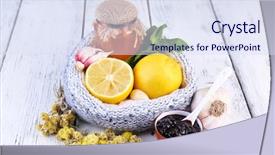  Presentation with old wooden table food - Cool new PPT layouts with unconventional - folk remedies for colds backdrop and a  colored foreground