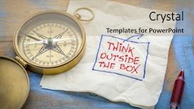  Presentation with think - PPT theme consisting of unconventional - think outside the box background and a mint green colored foreground