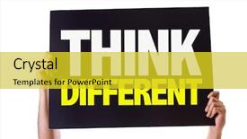  Presentation with white differene - Presentation theme with unconventional strategies - think different card isolated background and a yellow colored foreground