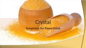  Presentation with maize - Amazing presentation design having uncoocked cornmeal maize flour heap and spoon scoop isolated on white background backdrop and a gold colored foreground