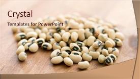  Presentation with beans - PPT layouts enhanced with nutrition kidney health - uncooked beans on wooden table background and a lemonade colored foreground