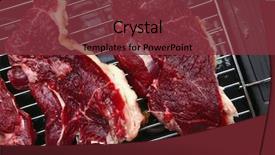  Presentation with fresh meat - Slides having uncooked fresh beef meat on brazier background and a tawny brown colored foreground