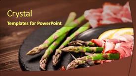  Presentation with asparagus - Presentation theme consisting of uncooked-green-asparagus-wrapped background and a tawny brown colored foreground