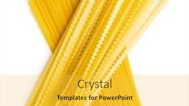  Presentation with spaghetti - PPT theme consisting of uncooked-mafaldine-and-spaghetti-pasta and a yellow colored foreground
