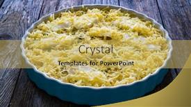  Presentation with noodle - Slide deck having uncooked-noodle-casserole-with-roast background and a yellow colored foreground
