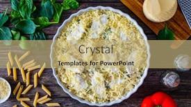  Presentation with noodle - Slides enhanced with uncooked-noodle-casserole-with-roast background and a coral colored foreground