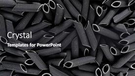  Presentation with macaroni - Presentation theme consisting of biology carbohydrates - uncooked pasta - black macaroni background and a dark gray colored foreground