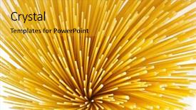  Presentation with macaroni - Presentation theme consisting of uncooked pasta spaghetti macaroni top background and a gold colored foreground